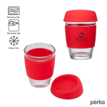 Rizzo Perka® 12 oz. Glass Mug w/ Silicone Grip & Lid